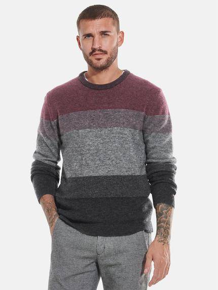 emilio adani Pullover mit Blockstreifen Anthrazit