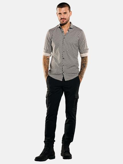 emilio adani Herren Langarm-Hemd gemustert Beige 35317 emilio adani Herren Langarm-Hemd gemustert Beige 35317