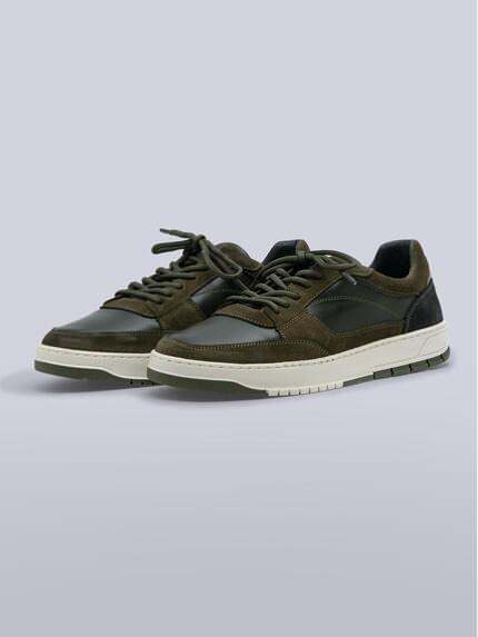 engbers Herren Ledersneaker sportiv Khaki 39752