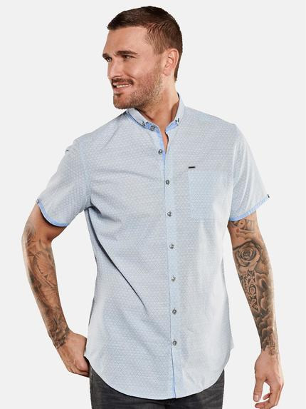 emilio adani Herren Kurzarm-Hemd gemustert Blau 35040 emilio adani Herren Kurzarm-Hemd gemustert Blau 35040
