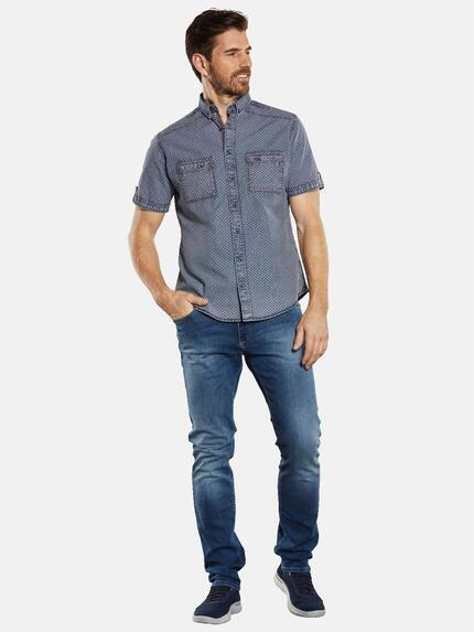 engbers Herren Kurzarm-Hemd gemustert Blau 34255 engbers Herren Kurzarm-Hemd gemustert Blau 34255