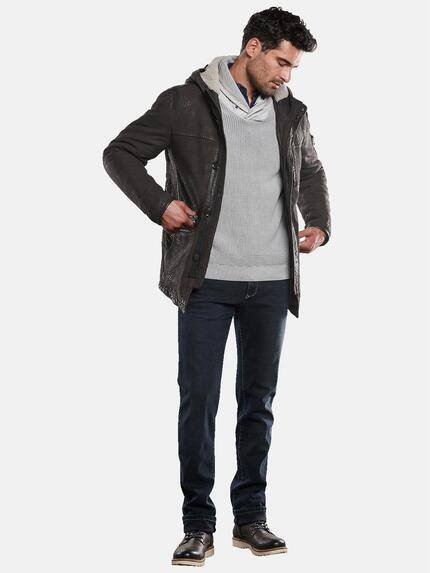 engbers Herren Lederjacke mit Kapuze Braun 31845 engbers Herren Lederjacke mit Kapuze Braun 31845
