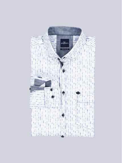 engbers Herren Langarm-Hemd gemustert Mittelblau 38773 engbers Herren Langarm-Hemd gemustert Mittelblau 38773