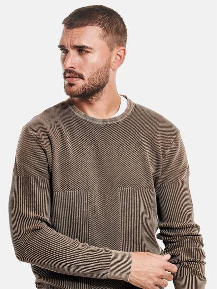 emilio adani Herren Pullover mit Rippstruktur Beige 32455 emilio adani Herren Pullover mit Rippstruktur Beige 32455