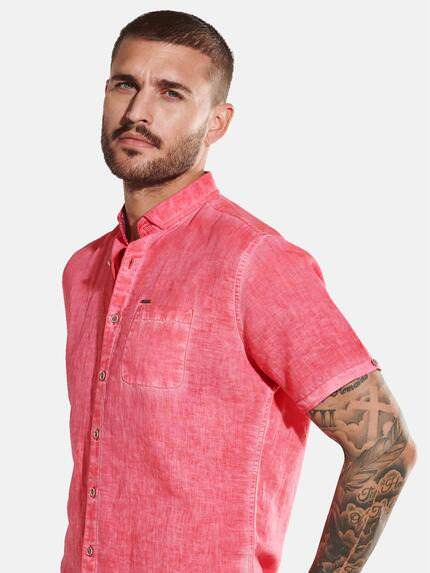 emilio adani Herren Kurzarm-Hemd uni Rot 31804 emilio adani Herren Kurzarm-Hemd uni Rot 31804