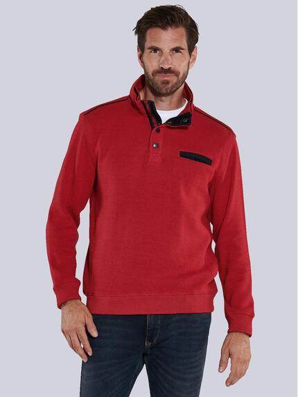 engbers Sweatshirt mit Knopfleiste Rot