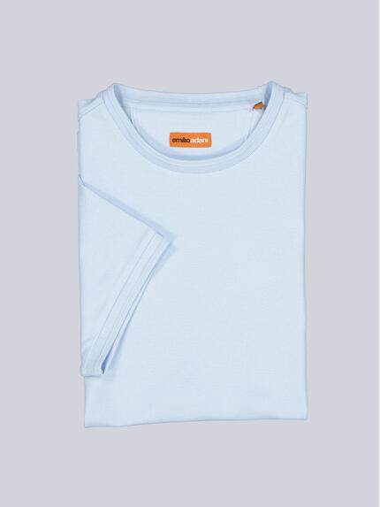 emilio adani Herren T-Shirt uni Blau 38628
