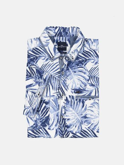 engbers Herren Kurzarm-Hemd gemustert Blau 36327 engbers Herren Kurzarm-Hemd gemustert Blau 36327
