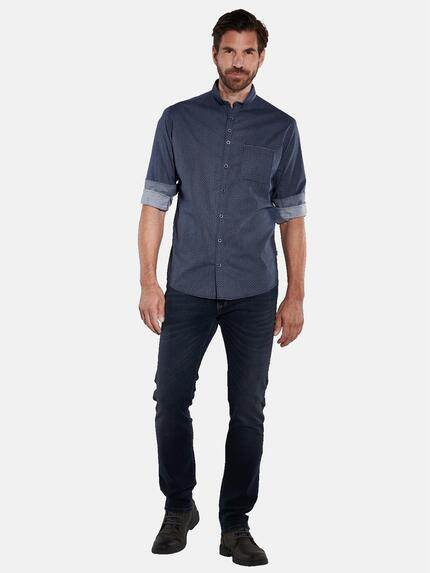 engbers Herren Langarm-Hemd gemustert Blau 36054 engbers Herren Langarm-Hemd gemustert Blau 36054