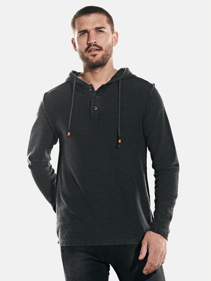 emilio adani Langarm-Shirt mit Kapuze Anthrazit