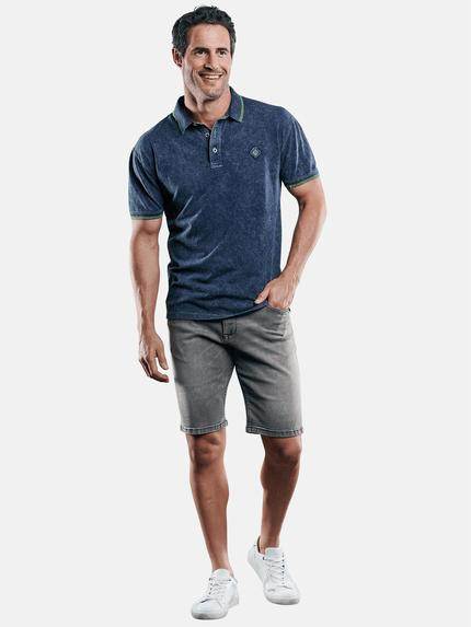 engbers Herren Sportives Poloshirt mit Neon-Details Indigoblau 29227