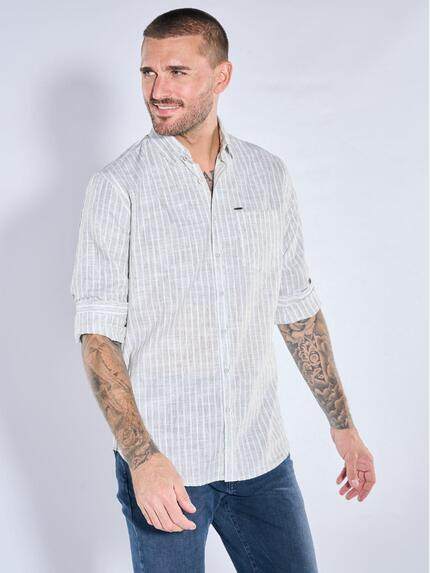 emilio adani Herren Langarmhemd in Flammgarn-Optik Khaki 40012 emilio adani Herren Langarmhemd in Flammgarn-Optik Khaki 40012