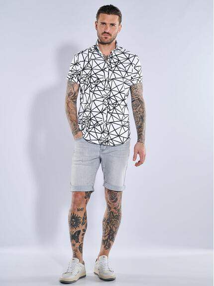 emilio adani Herren Kurzarm-Hemd gemustert Schwarz 39245 emilio adani Herren Kurzarm-Hemd gemustert Schwarz 39245