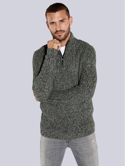 emilio adani Pullover mit Troyerkragen Mehrfarbig