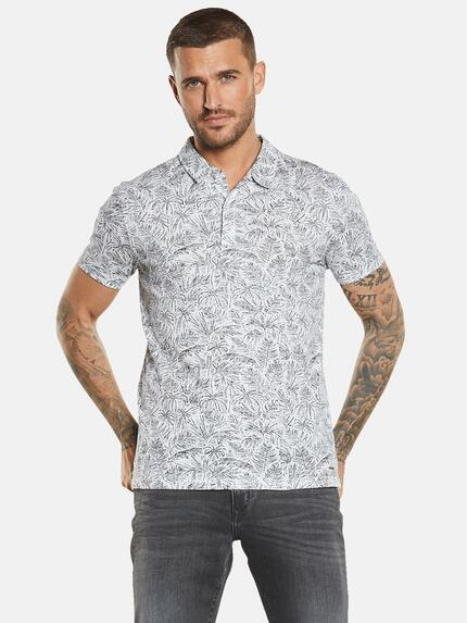 emilio adani Polo-Shirt gemustert Reinweiss