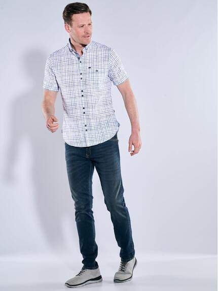 engbers Herren Kurzarm-Hemd kariert Brilliantblau 38491 engbers Herren Kurzarm-Hemd kariert Brilliantblau 38491