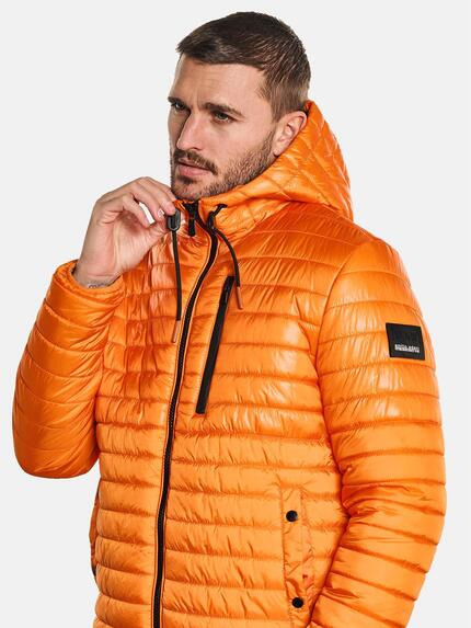 emilio adani Herren Steppjacke mit Kapuze Orange 32569 emilio adani Herren Steppjacke mit Kapuze Orange 32569