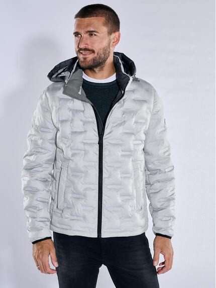 emilio adani Steppjacke mit abnehmbarer Kapuze Hellgrau