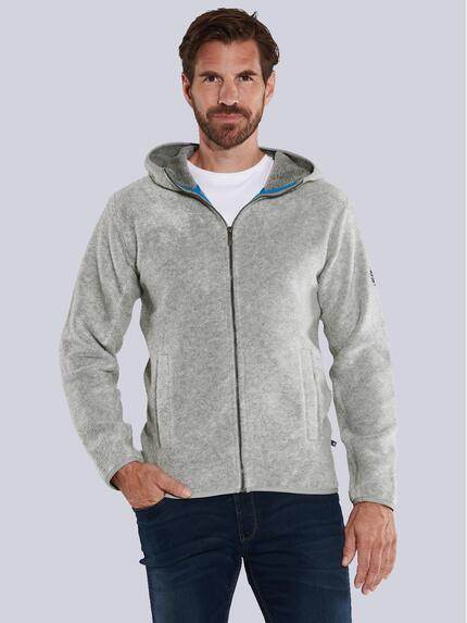 ENGBERS GERMANY Sweatjacke mit Kapuze und besonderem Farbeffekt Hellgrau