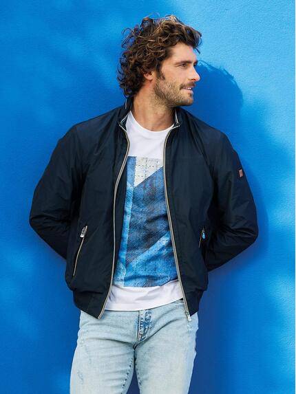 emilio adani Herren Funktionsjacke mit wasserabweisender Oberfläche Blau 38411