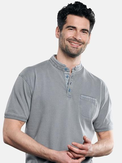 engbers Herren Serafinoshirt mit Stehkragen Grau 31106 engbers Herren Serafinoshirt mit Stehkragen Grau 31106