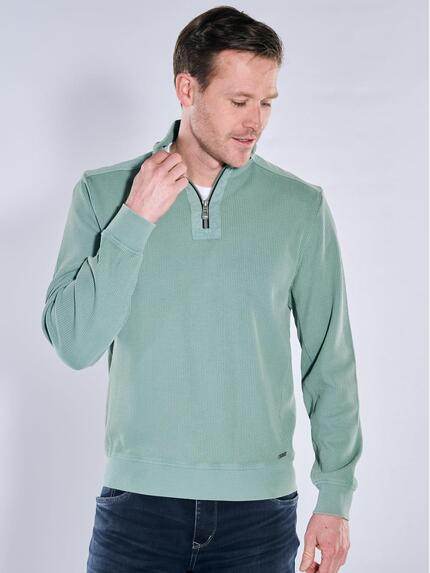 engbers Herren Sweatshirt mit Stehkragen Petrolblau 39688