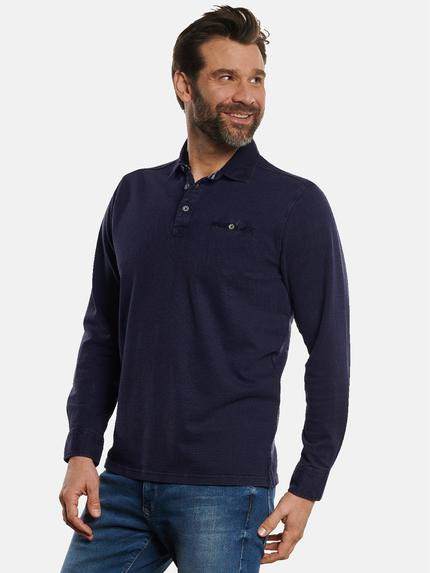 engbers Poloshirt langarm Saphirblau