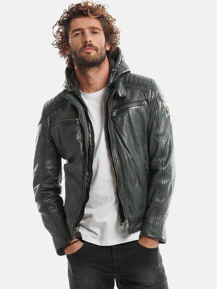 emilio adani Lederjacke Tannengruen