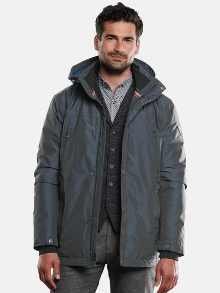 engbers Funktionsjacke mit abnehmbarer Kapuze Petrol