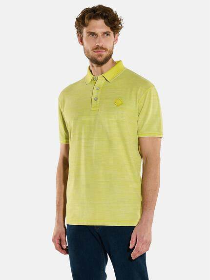 engbers Polo-Shirt gemustert Safrangelb