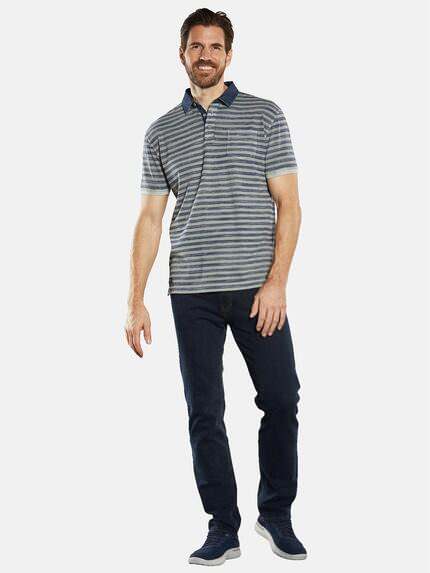 engbers Herren Polo-Shirt gestreift Grau 34524 engbers Herren Polo-Shirt gestreift Grau 34524