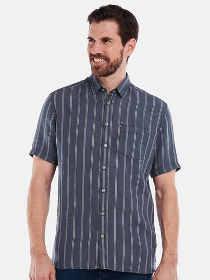 engbers Herren Kurzarm-Hemd aus Leinen Blau 35073 engbers Herren Kurzarm-Hemd aus Leinen Blau 35073