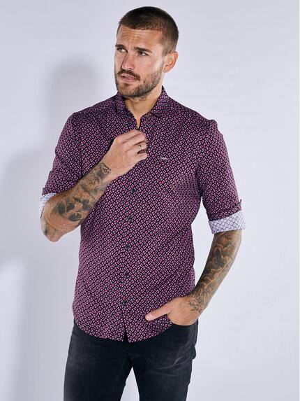 emilio adani Langarm-Hemd slim fit Bordeaux