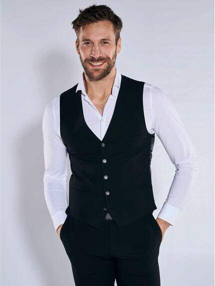 emilio adani Herren Anzug-Weste slim fit Schwarz 36485 emilio adani Herren Anzug-Weste slim fit Schwarz 36485