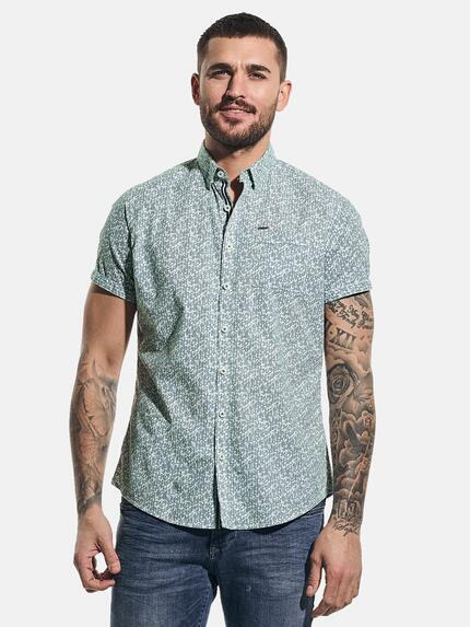 emilio adani Hemd mit sommerlichem All-Over-Print Petrolgruen