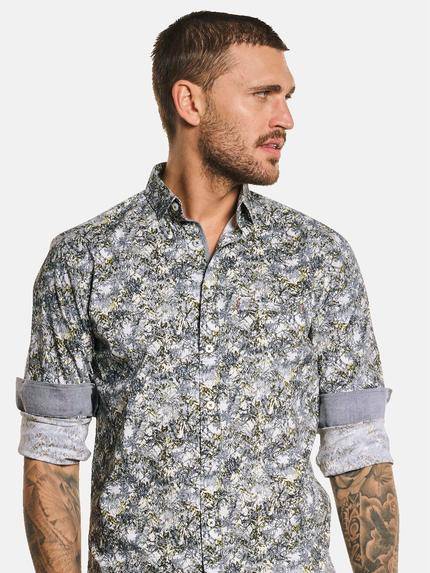 emilio adani Herren Langarm-Hemd All-Over-Print Grün 32824 emilio adani Herren Langarm-Hemd All-Over-Print Grün 32824