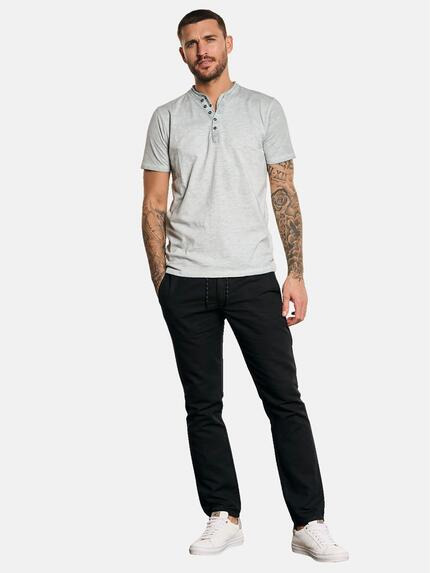 emilio adani Herren Henley T-Shirt Grau 33021