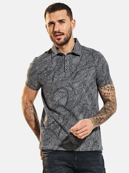 emilio adani Poloshirt gemustert Marineblau