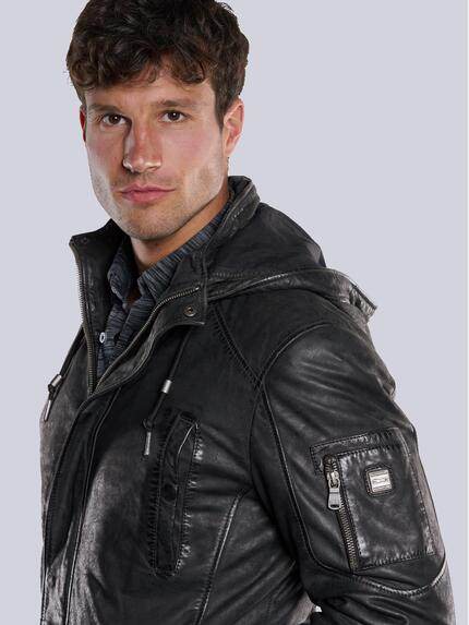 engbers Herren Leder-Parka mit abnehmbarer Kapuze Schwarz 33547 engbers Herren Leder-Parka mit abnehmbarer Kapuze Schwarz 33547