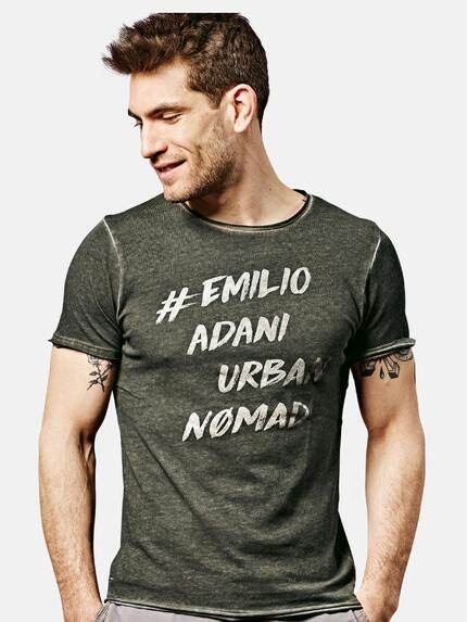 emilio adani Rundhals T-Shirt Tannengrün