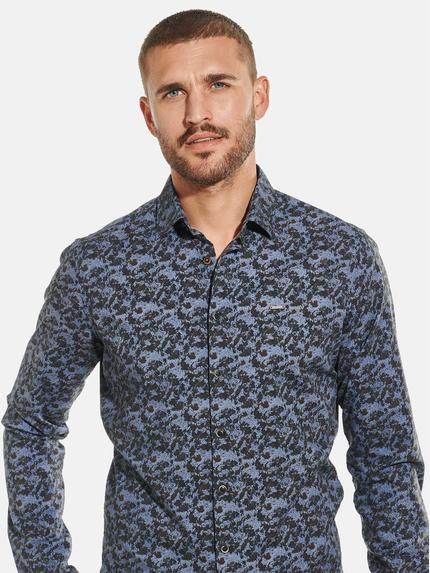emilio adani Herren Langarm-Hemd mit floralem Print Grau 32056 emilio adani Herren Langarm-Hemd mit floralem Print Grau 32056