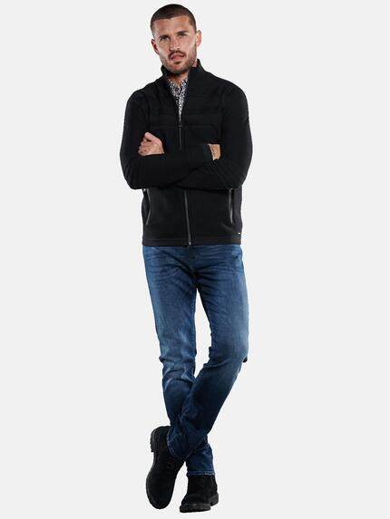 emilio adani Herren Cardigan strukturiert Schwarz 33810