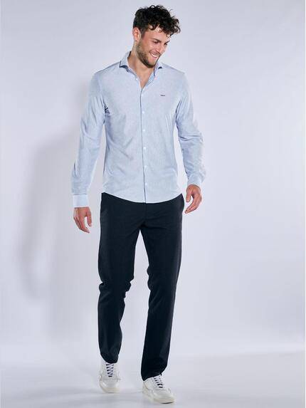 emilio adani Herren Langarm-Hemd gestreift Blau 39258