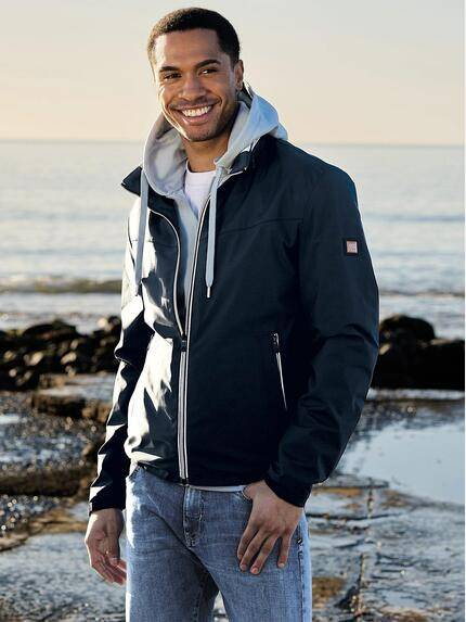 emilio adani Herren Wasserabweisende Jacke Marineblau 40262