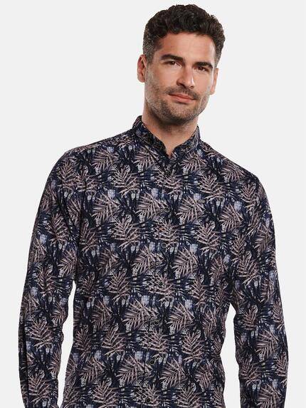 engbers Herren Langarm-Hemd mit floralem Print Saphirblau 32279 engbers Herren Langarm-Hemd mit floralem Print Saphirblau 32279