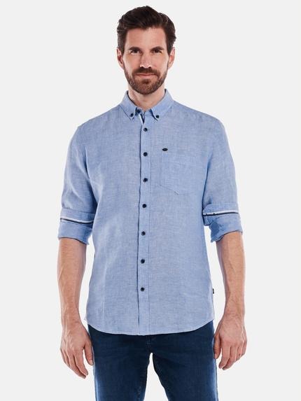 engbers Langarm-Hemd regular Mittelblau