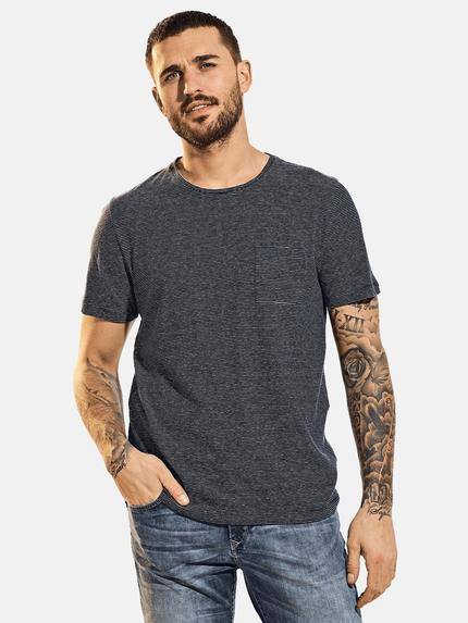 emilio adani T-Shirt gemustert Saphirblau