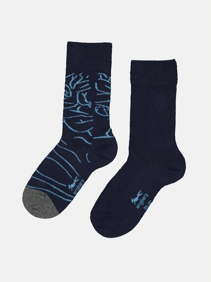 engbers Socke gemustert Marineblau