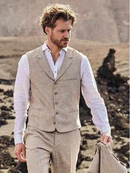 engbers Herren Sakko-Weste slim fit Beige 38394 engbers Herren Sakko-Weste slim fit Beige 38394