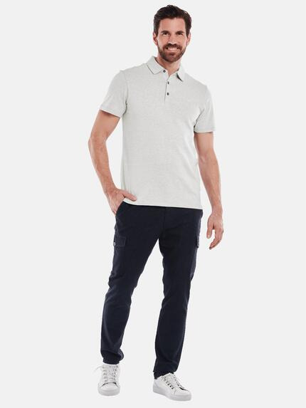 ENGBERS GERMANY Herren Polo-Shirt mit Leinen Grau 35081 ENGBERS GERMANY Herren Polo-Shirt mit Leinen Grau 35081